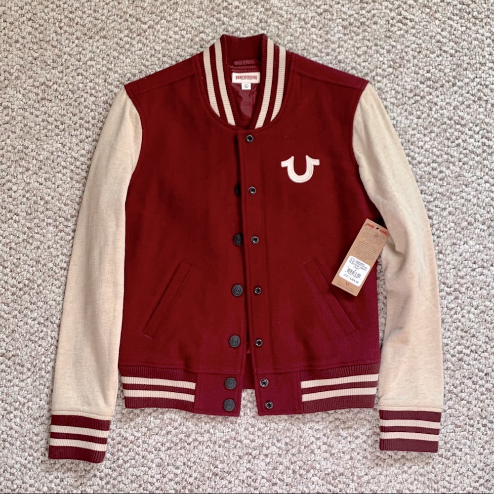 NWT True Religion Souvenir Varsity Jacket sz S